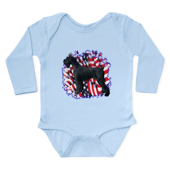 CafePress - Giantschnauzerpatriot - Long Sleeve Cotton Baby Bodysuit