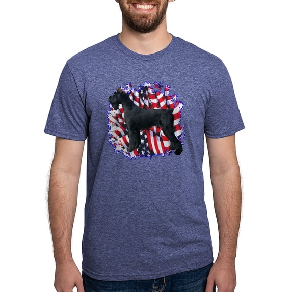 CafePress - Giantschnauzerpatriot Men's Deluxe T Shirt - Mens Tri-blend T-Shirt