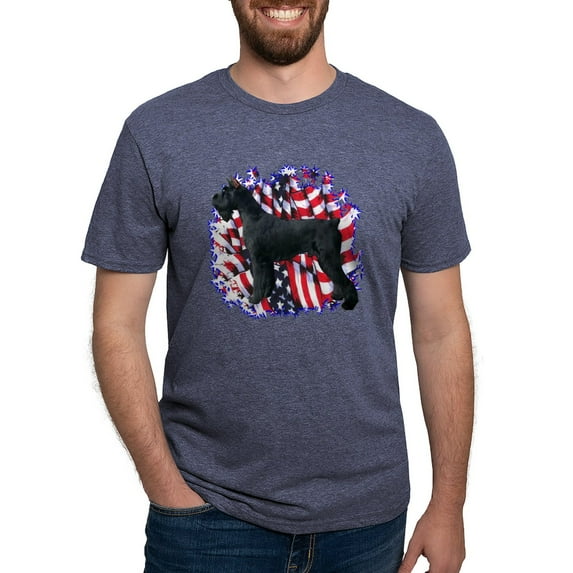 CafePress - Giantschnauzerpatriot Men's Deluxe T Shirt - Mens Tri-blend T-Shirt