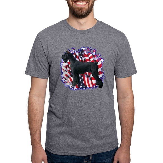 CafePress - Giantschnauzerpatriot Men's Deluxe T Shirt - Mens Tri-blend T-Shirt