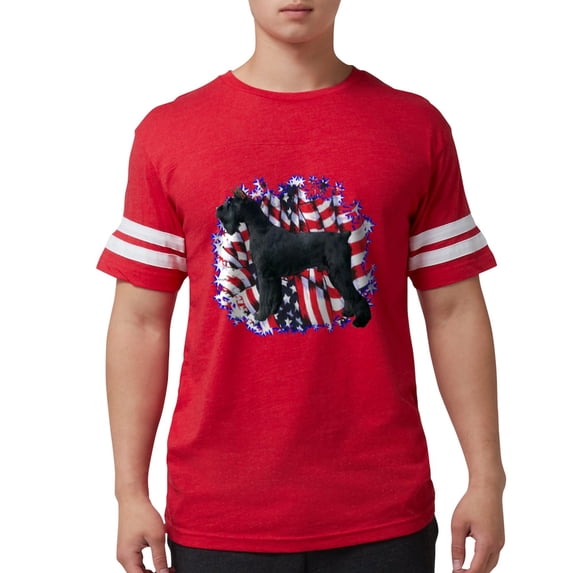 CafePress - Giantschnauzerpatriot Men's Football T Shirt - Mens Football Shirt