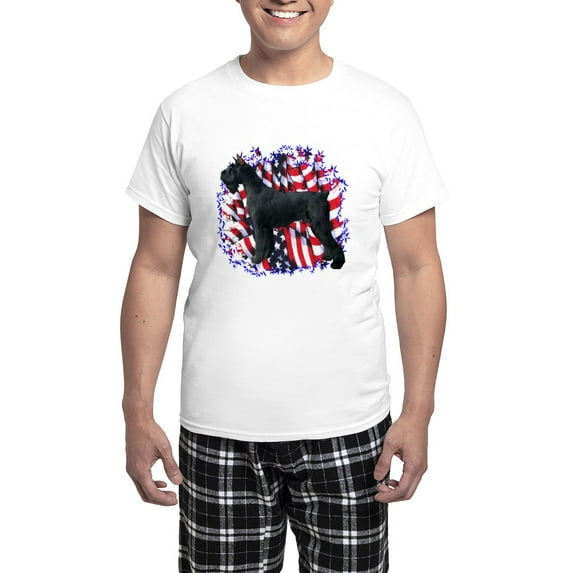 CafePress - Giantschnauzerpatriot - Men's Light Loose Fit Cotton Pajama Set