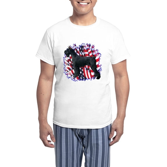 CafePress - Giantschnauzerpatriot - Men's Light Loose Fit Cotton Pajama Set