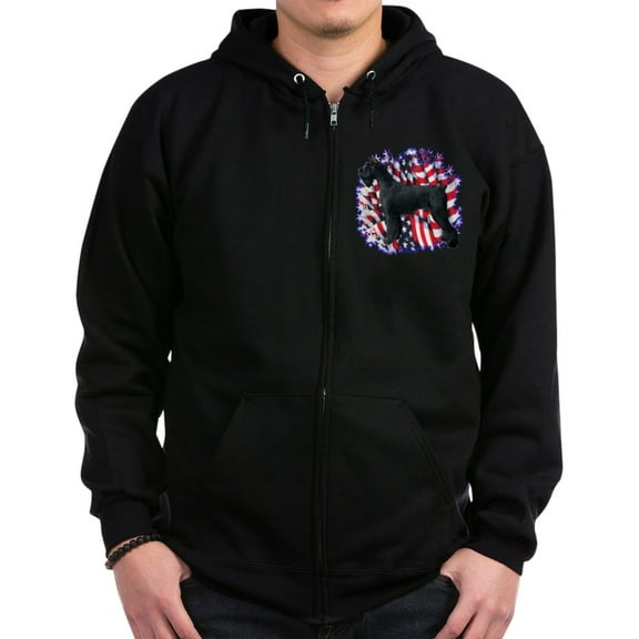 CafePress - Giantschnauzerpatriot Men's Zip Up Hoodie - Zip Hoodie, Classic Hooded Sweatshirt with Metal Zipper