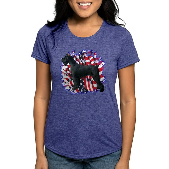 CafePress - Giantschnauzerpatriot Women's Deluxe T Shirt - Womens Tri-blend T-Shirt