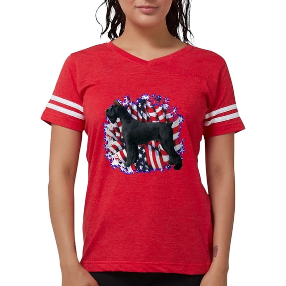 CafePress - Giantschnauzerpatriot Women's Football T Shirt - Womens Football Shirt