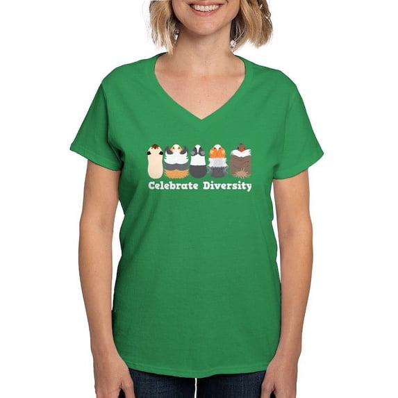 CafePress - Gift For Pet Guinea Pig Lovers | Celebrate T Shirt - Women's V-Neck Dark T-Shirt