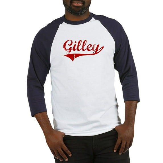CafePress - Gilley (Red Vintage) Baseball Jersey - Cotton Baseball Jersey, 3/4 Raglan Sleeve Shirt