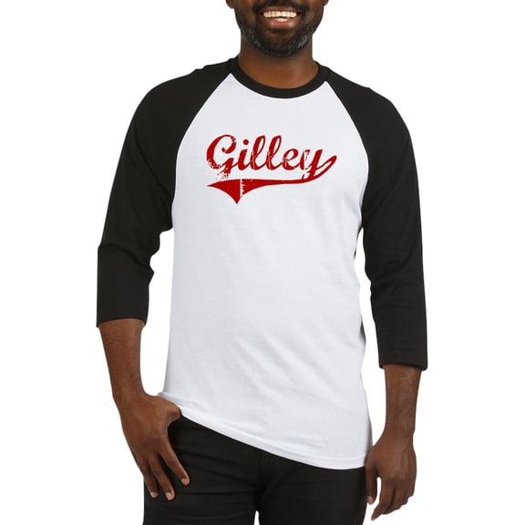 CafePress - Gilley (Red Vintage) Baseball Jersey - Cotton Baseball Jersey, 3/4 Raglan Sleeve Shirt