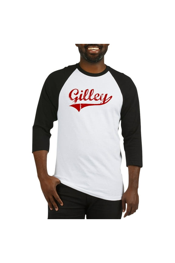 - Gilley (Red Vintage) Baseball Jersey - Cotton Baseball Jersey, 3/4 Raglan Sleeve Shirt