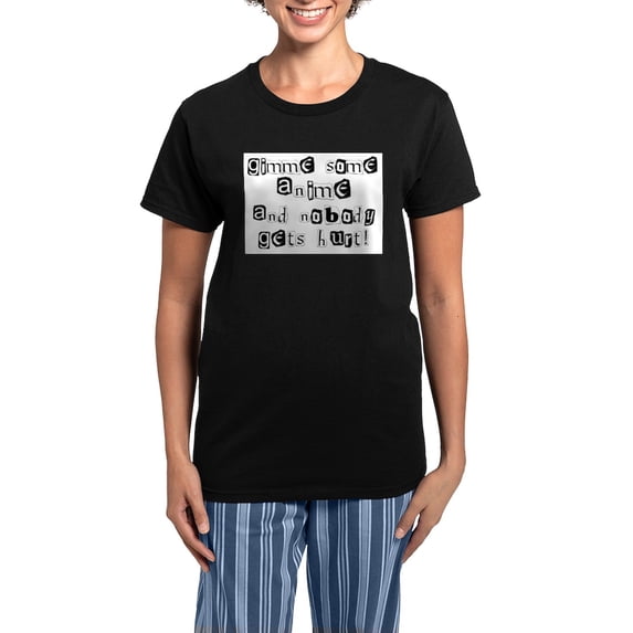 CafePress - Gimme Some Anime Pajamas - Women's Short Sleeve Print T-Shirt and Pants Dark Cotton Pajama Set