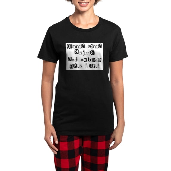CafePress - Gimme Some Anime Pajamas - Women's Short Sleeve Print T-Shirt and Pants Dark Cotton Pajama Set