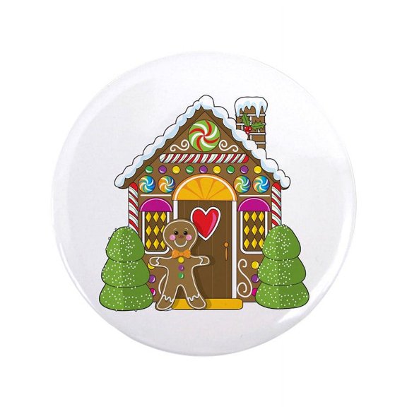 CafePress - Gingerbread House 3.5 Button - 3.5" Button
