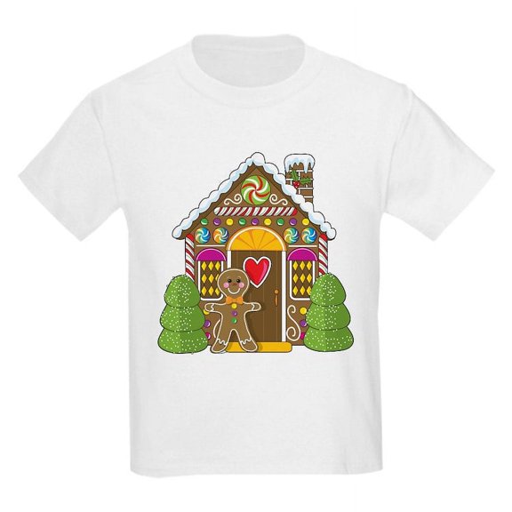 CafePress - Gingerbread House Kids Light T Shirt - Light T-Shirt Kids XS-XL