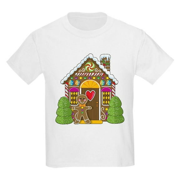 CafePress - Gingerbread House Kids Light T Shirt - Light T-Shirt Kids XS-XL