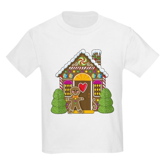 CafePress - Gingerbread House Kids Light T Shirt - Light T-Shirt Kids XS-XL
