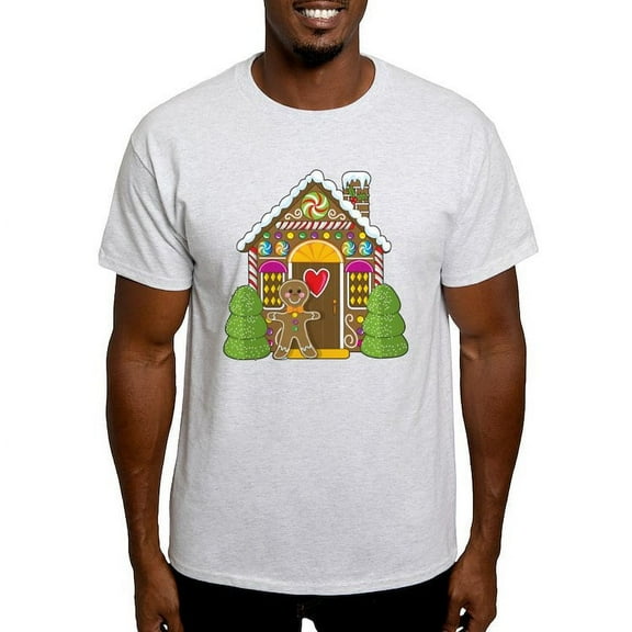 CafePress - Gingerbread House Light T Shirt - Men's Classic Graphic T-Shirt