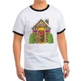 thumbnail image 1 of CafePress - Gingerbread House Ringer T - 100% Cotton Ringed T-Shirt, 1 of 4