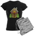 thumbnail image 1 of CafePress - Gingerbread House Women's Dark Pajamas - Women's Short Sleeve Print T-Shirt and Pants Dark Cotton Pajama Set, 1 of 7