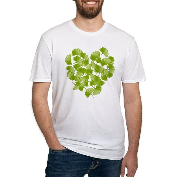 CafePress - Ginkgo Leaf Heart Fitted T Shirt - Fitted T-Shirt, Vintage Fit Soft Cotton Tee