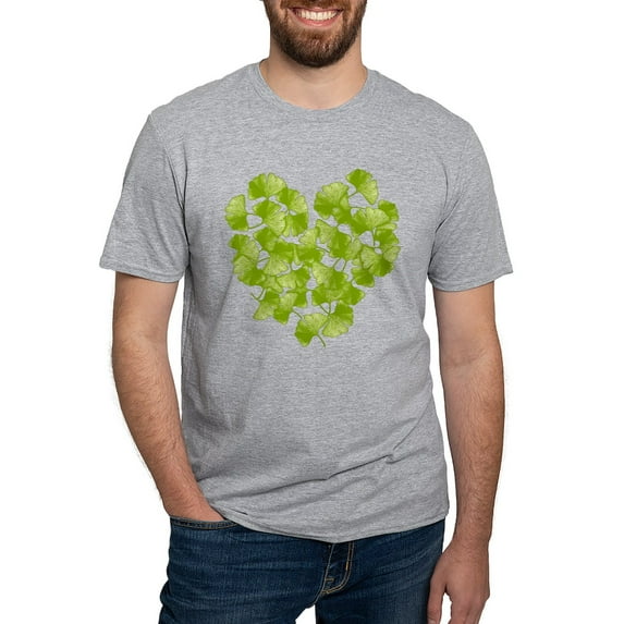 CafePress - Ginkgo Leaf Heart Fitted T Shirt - Fitted T-Shirt, Vintage Fit Soft Cotton Tee