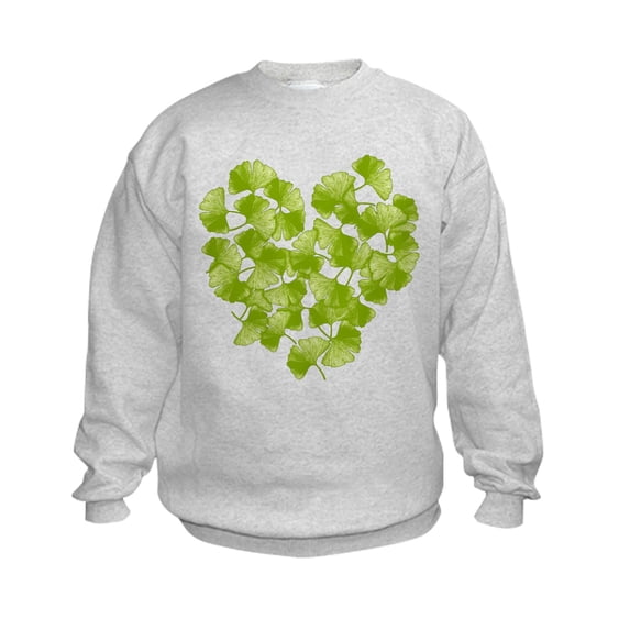 CafePress - Ginkgo Leaf Heart Kids Sweatshirt - Kids Sweatshirt, Youth Crew Neck Sweatshirt
