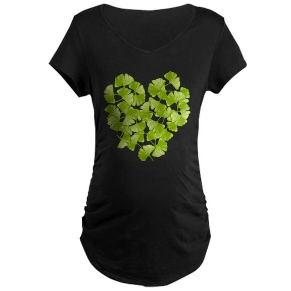 CafePress - Ginkgo Leaf Heart Maternity Dark T Shirt - Maternity Dark T-Shirt
