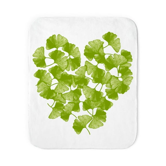 CafePress - Ginkgo Leaf Heart - Sherpa Fleece Throw Blanket 60" x 50"