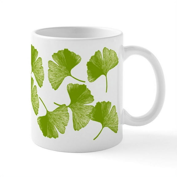 CafePress - Ginkgo Leaves Mug - 11 oz Ceramic Mug - Novelty Coffee Tea Cup