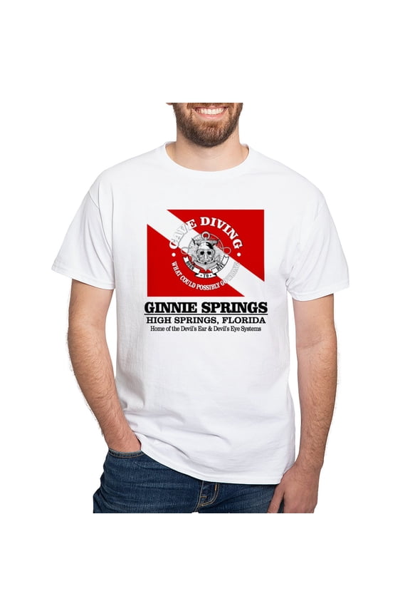 - Ginnie Springs T Shirt - Men's White Classic Cotton T-Shirts