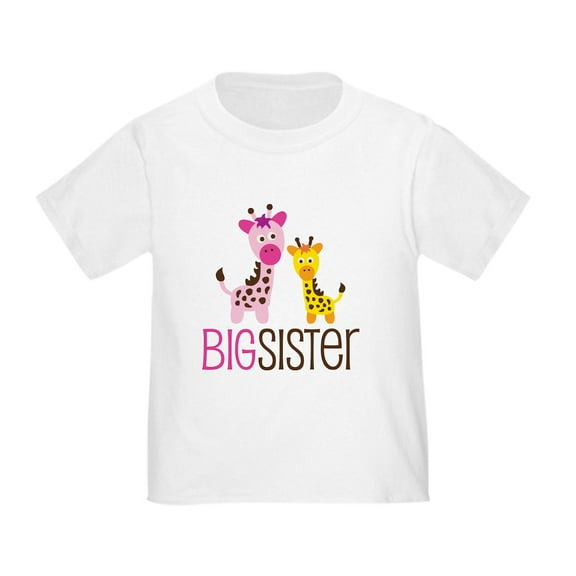CafePress - Giraffe Big Sister Toddler T Shirt - Cute Toddler T-Shirt, 100% Cotton