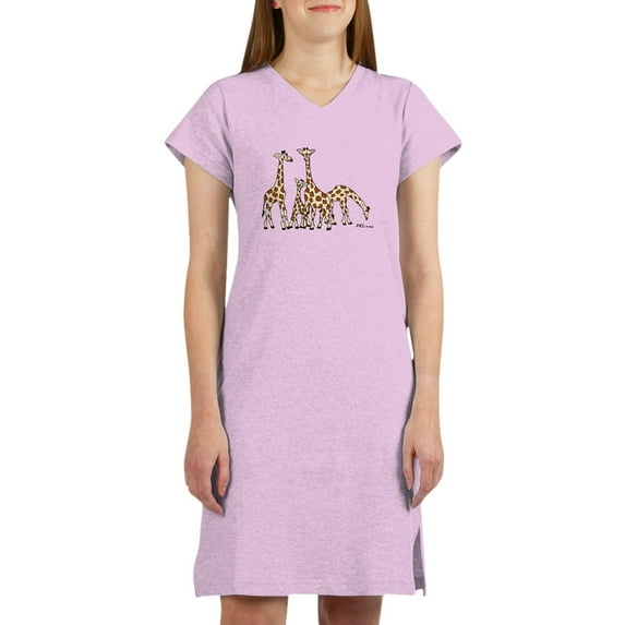 CafePress - Giraffe Family Portrait In Browns And Beige Women - Women's Nightshirt