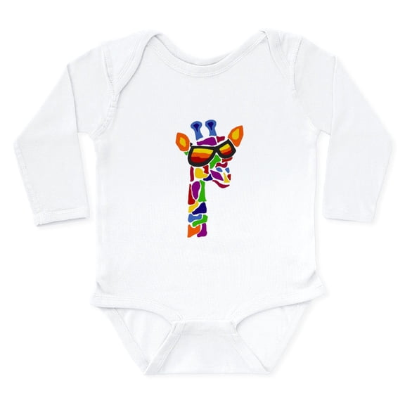CafePress - Giraffe In Sunglasses Body Suit - Long Sleeve Cotton Baby Bodysuit