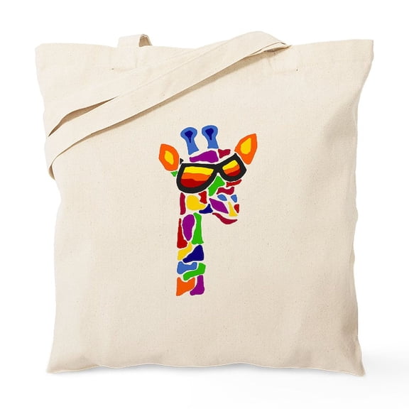 CafePress - Giraffe In Sunglasses Tote Bag - Unisex Canvas Tote Bag, Beige, 1-Piece