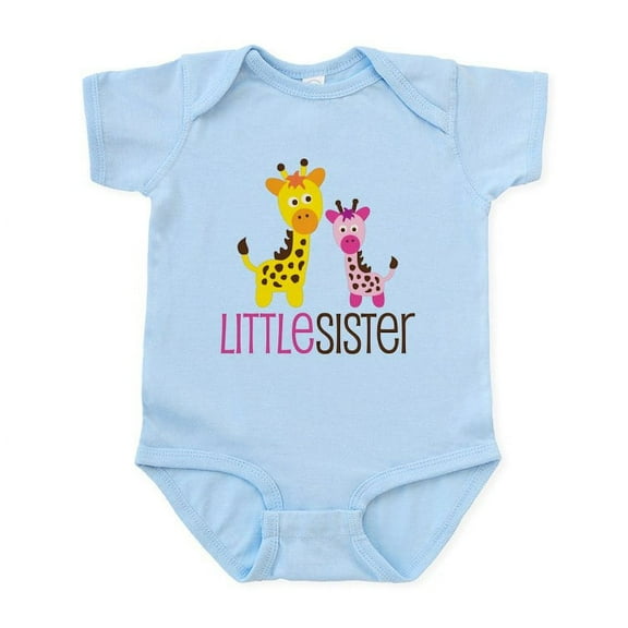 CafePress - Giraffe Little Sister Infant Bodysuit - Baby Light Bodysuit, Size Newborn - 24 Months