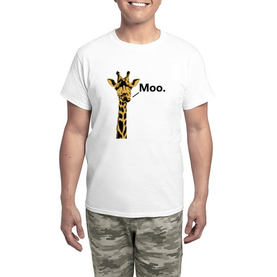 CafePress - Giraffe Moo Funny Pajamas - Men's Light Loose Fit Cotton Pajama Set