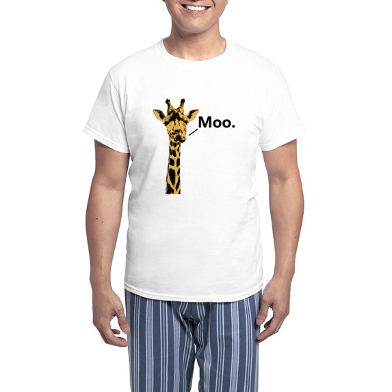 CafePress - Giraffe Moo Funny Pajamas - Men's Light Loose Fit Cotton Pajama Set