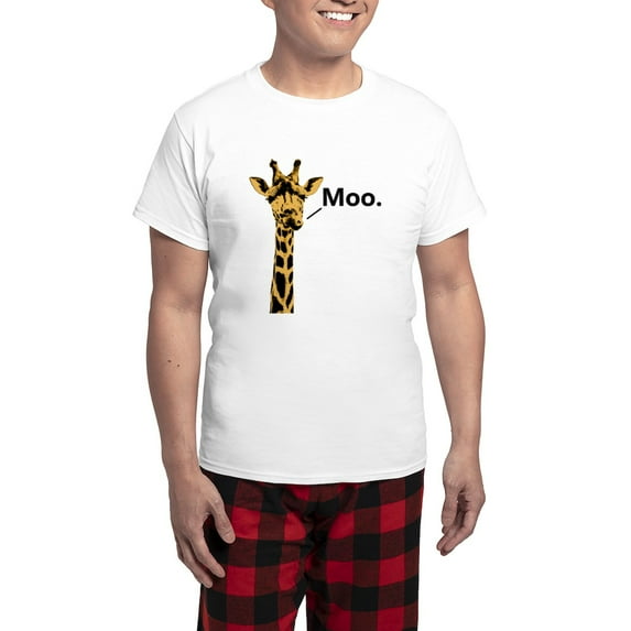 CafePress - Giraffe Moo Funny Pajamas - Men's Light Loose Fit Cotton Pajama Set