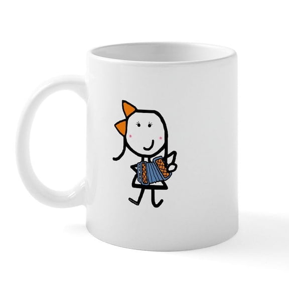 CafePress - Girl & Accordion Mug - 11 oz Ceramic Mug - Novelty Coffee Tea Cup