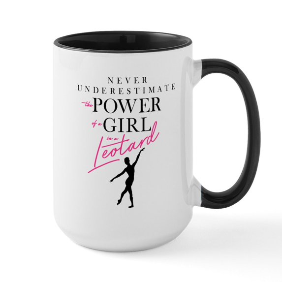CafePress - Girl In A Leotard Mugs - 15 oz Ceramic Large White Novelty Mug