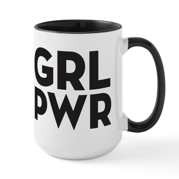 CafePress - Girl Power Large Mug - 15 oz Ceramic Large White Novelty Mug