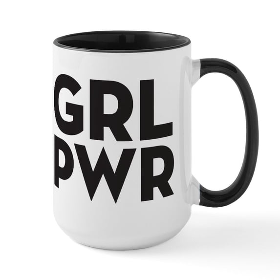CafePress - Girl Power Large Mug - 15 oz Ceramic Large White Novelty Mug