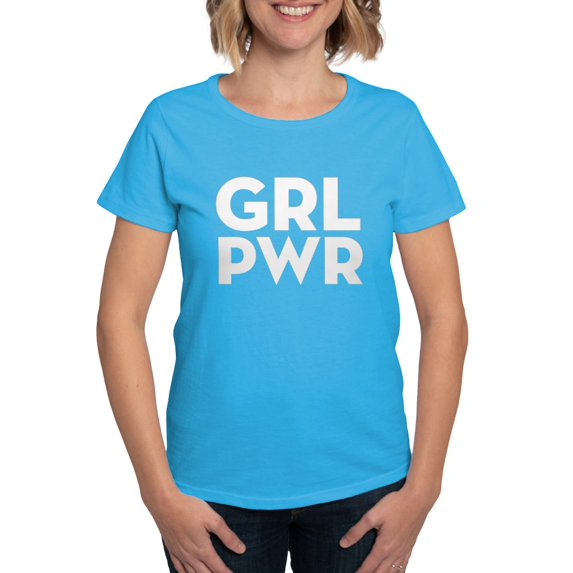 CafePress - Girl Power Women's Dark T Shirt - Women's Traditional Fit Dark T-Shirt