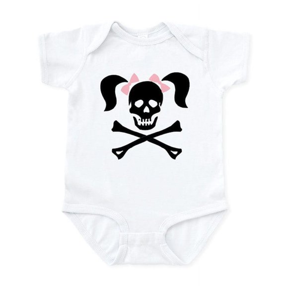 CafePress - Girl Skull With Pink Bow Infant Bodysuit - Baby Light Bodysuit, Size Newborn - 24 Months