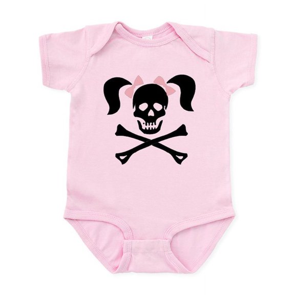 CafePress - Girl Skull With Pink Bow Infant Bodysuit - Baby Light Bodysuit, Size Newborn - 24 Months