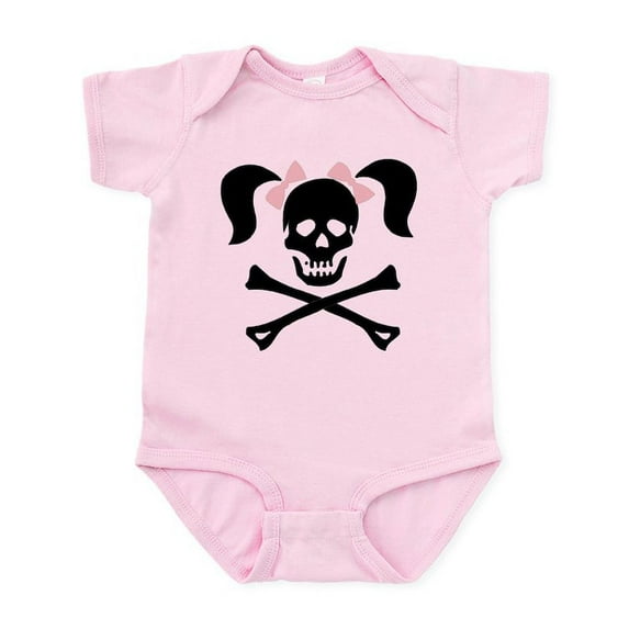 CafePress - Girl Skull With Pink Bow Infant Bodysuit - Baby Light Bodysuit, Size Newborn - 24 Months