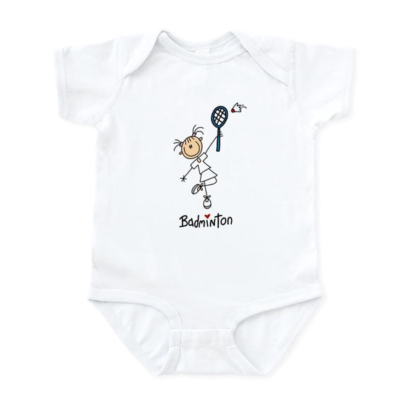CafePress - Girl's Badminton Infant Bodysuit - Baby Light Bodysuit, Size Newborn - 24 Months