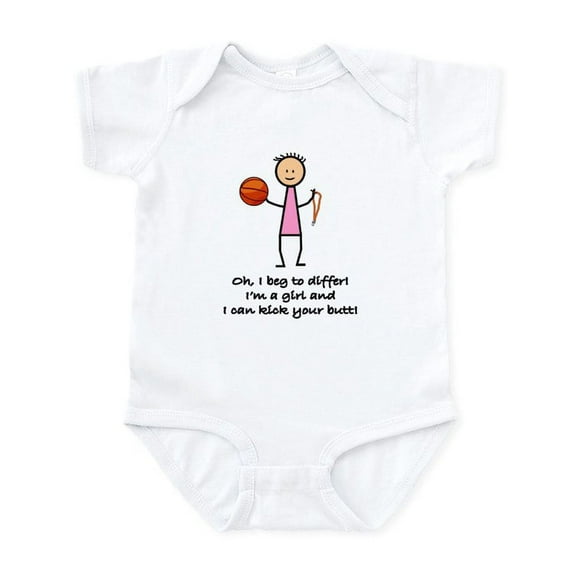 CafePress - Girls Basketball Infant Bodysuit - Baby Light Bodysuit, Size Newborn - 24 Months