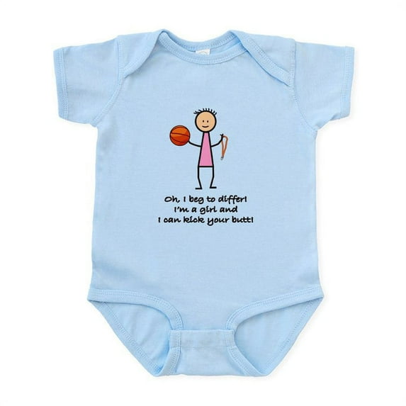 CafePress - Girls Basketball Infant Bodysuit - Baby Light Bodysuit, Size Newborn - 24 Months