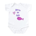 thumbnail image 1 of CafePress - Girls Born To Fish Body Suit - Baby Light Bodysuit, Size Newborn - 24 Months, 1 of 4